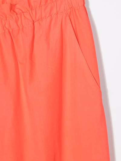 Shop Bonpoint Teen Elasticated-waist Poplin Trousers In Orange