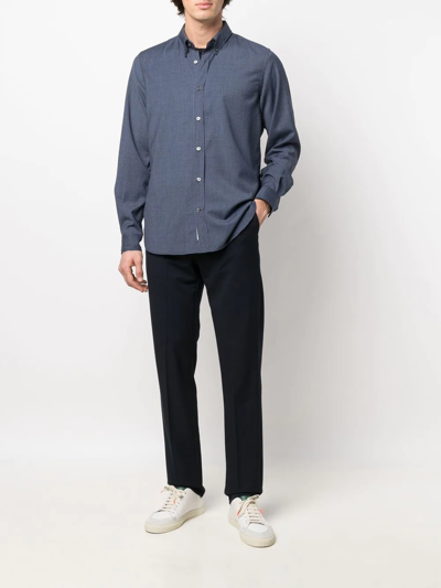 Shop Woolrich Checked Wool Shirt In Blue