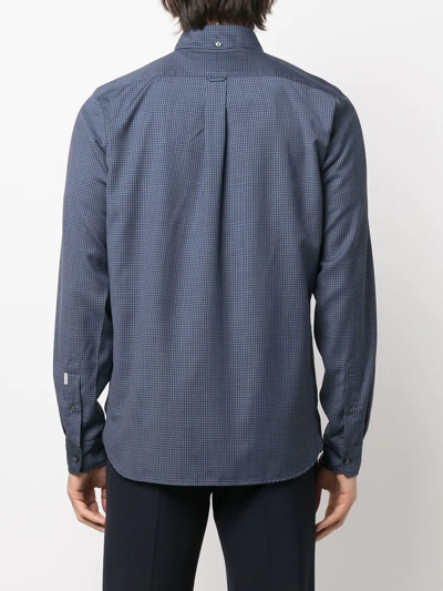 Shop Woolrich Checked Wool Shirt In Blue