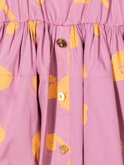 Shop Rejina Pyo Esme Tree-print Organic Cotton Dress In Purple