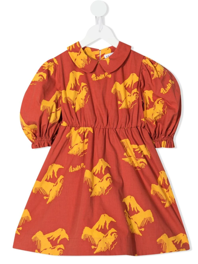 Shop Rejina Pyo Nora Mount-print Organic Cotton Dress In Red