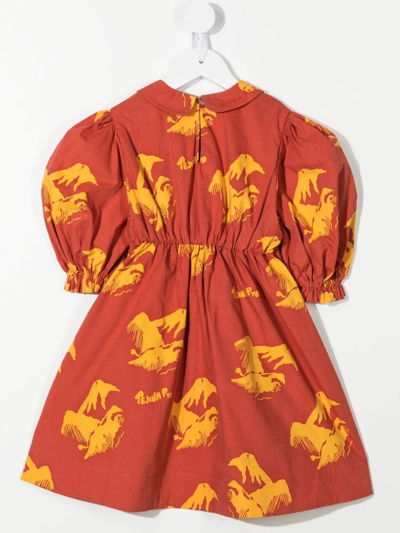 Shop Rejina Pyo Nora Mount-print Organic Cotton Dress In Red
