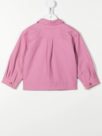 Shop Rejina Pyo Riley Logo-patch Denim Jacket In Pink