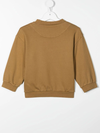 Shop Rejina Pyo Luka Logo-print Organic Cotton Sweatshirt In Brown