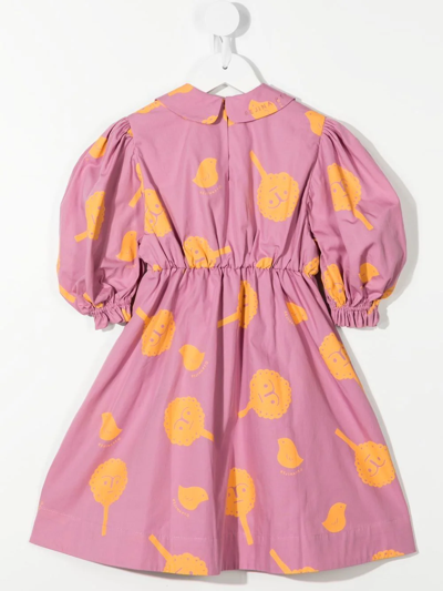 Shop Rejina Pyo Nora Tree-print Organic Cotton Dress In Purple
