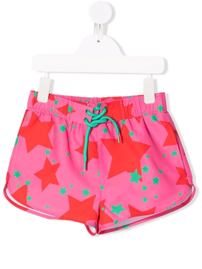 Shop Stella Mccartney Starfish-print Swim Shorts In Pink