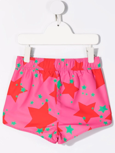Shop Stella Mccartney Starfish-print Swim Shorts In Pink