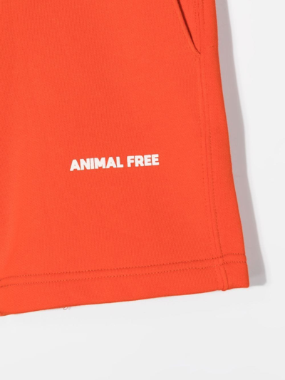 Shop Save The Duck Logo-print Cotton Track Shorts In Orange
