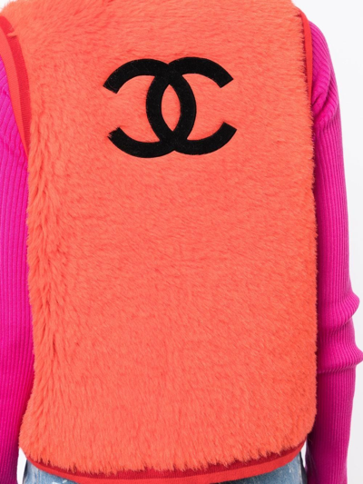 Pre-owned Chanel 1994 Cc Logo-embroidered Vest In Red