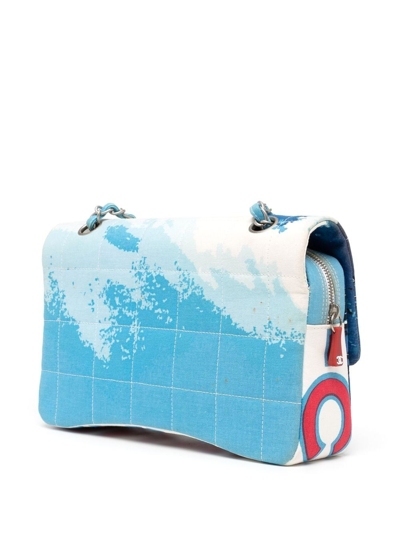Pre-owned Chanel 2002 Surf Line Shoulder Bag In Blue