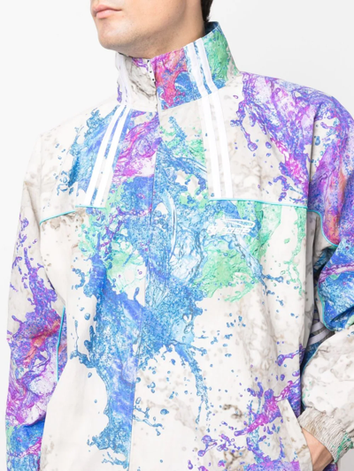 Shop Martine Rose Abstract-print Lightweight Jacket In Neutrals