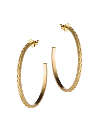 Shop Elizabeth Moore Women's Infinity 18k Yellow Gold Medium Hoop Earrings