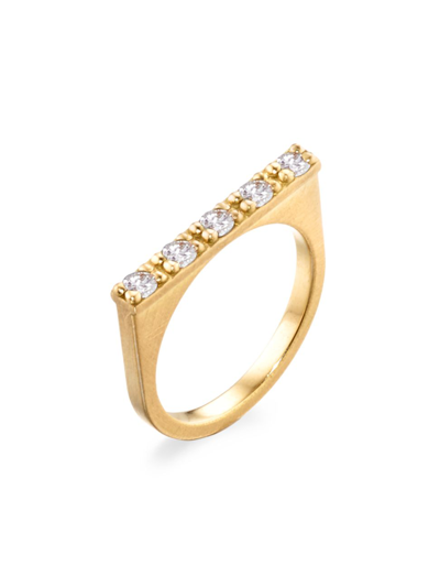 Shop Elizabeth Moore Women's Circle Of 5th's 18k Yellow Gold & Diamond Bar Ring