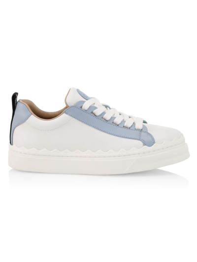 Chloé Lauren Leather Sneakers In White | ModeSens