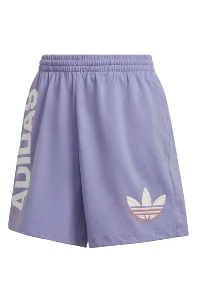 Shop Adidas Originals Sweat Shorts In Light Purple