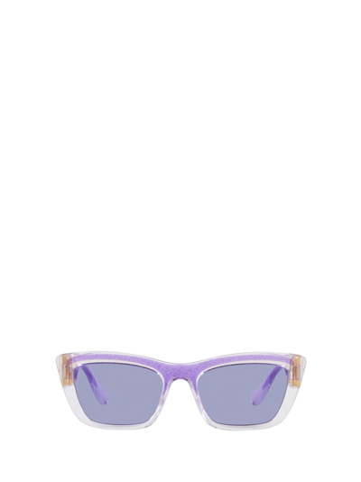 Shop Dolce & Gabbana Eyewear Sunglasses In Transparent / Violet Glitter