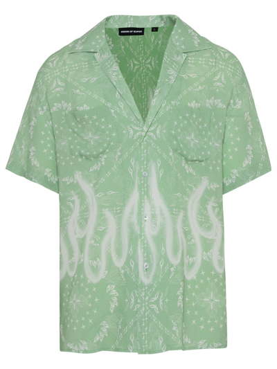Shop Vision Of Super Green Viscose Bandana Shirt