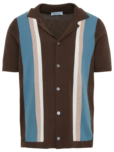 Shop Gran Sasso Brown And Blue Cotton Shirt