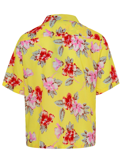Shop Palm Angels Yellow Viscose Shirt