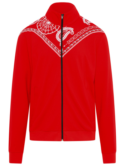 Shop Marcelo Burlon County Of Milan Red Viscose Bandana Sweatshirt