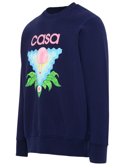 Shop Casablanca Blue Cotton Memphis Icon Sweatshirt