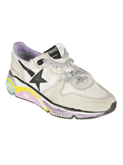 Shop Golden Goose Running Sole Sneakers In White/black