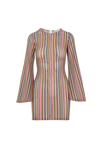 Shop Amotea Courmayeur Dress Short In Multicolor Jersey