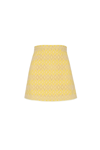 Shop Amotea Baby Skirt Mini In Yellow Sangallo