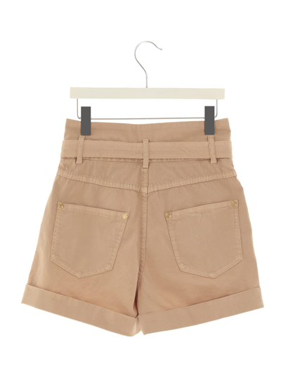 Shop Balmain Shorts In Beige