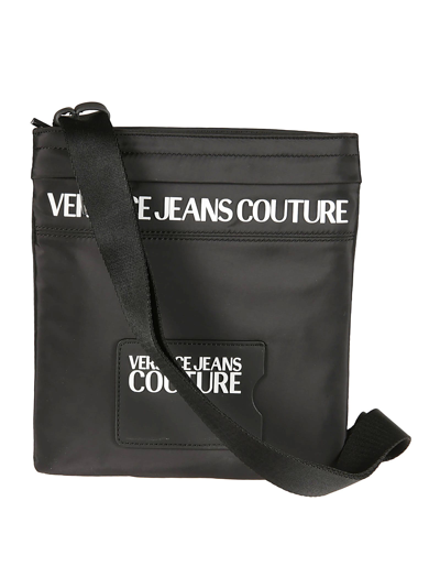 Shop Versace Jeans Couture Logo Patch Shoulder Bag In 899