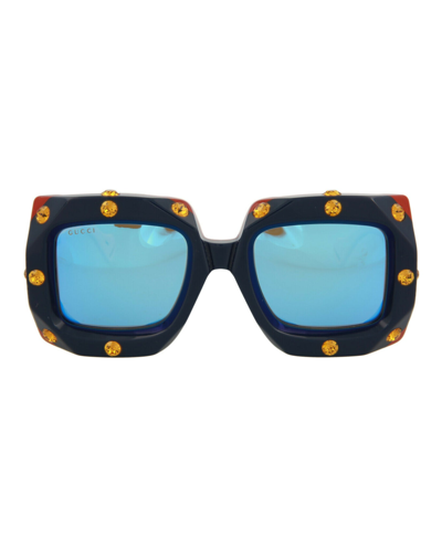 Shop Gucci Square-frame Acetate Sunglasses In Blue