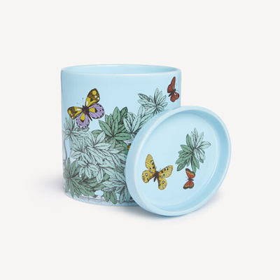 Shop Fornasetti Nel Mentre Large Scented Candle - Décor Farfalle E Balaustra - Fragrance Giardino Segreto In Multicolour