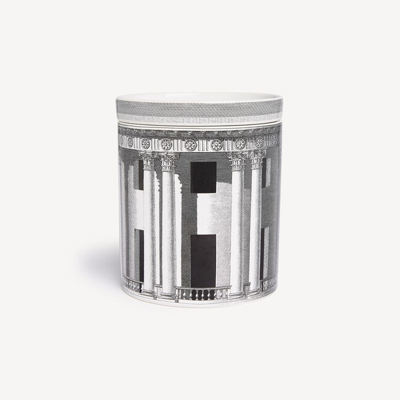 Shop Fornasetti Nel Mentre Set Of Three Scented Candles - Architettura Décor - Immaginazione Fragrance In White/black