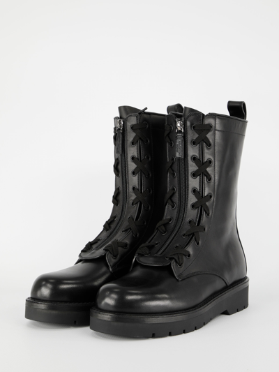 Shop Valentino Xcombat Combat Boots In Black