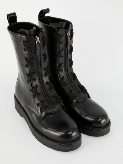 Shop Valentino Xcombat Combat Boots In Black