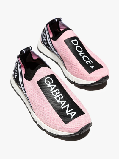 Dolce & Gabbana Maglina Slip-on Knit Logo Sneakers, Kids In Pink | ModeSens