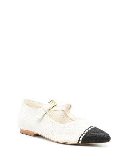 Sarah Chofakian Elizabeth Colour-block Ballerina Shoes In White