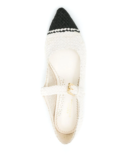 Sarah Chofakian Elizabeth Colour-block Ballerina Shoes In White