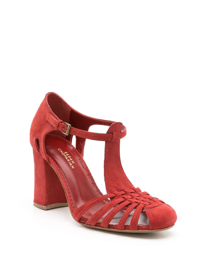 Shop Sarah Chofakian Salomé Boheme Pumps In Red