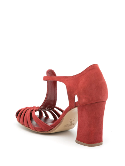 Shop Sarah Chofakian Salomé Boheme Pumps In Red