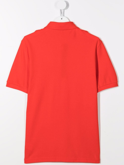 Paul Smith Junior Chest Logo-patch Polo Shirt In Red