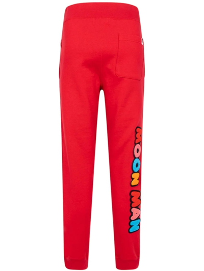 Shop A Bathing Ape X Kid Cudi Logo-patch Track Pants In Red