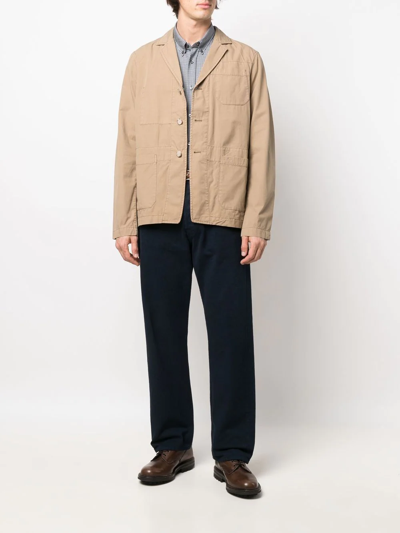 Woolrich Single-breasted Button Blazer In Brown