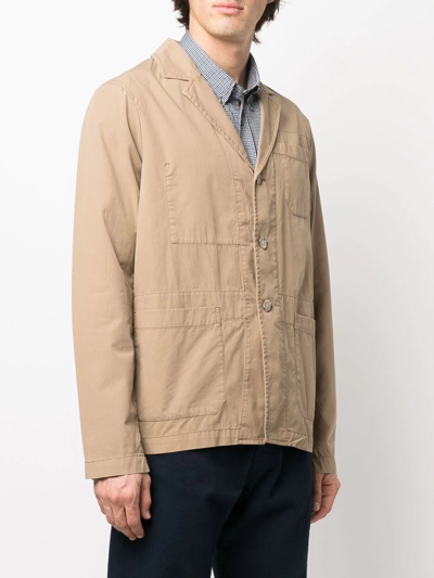 Woolrich Single-breasted Button Blazer In Brown