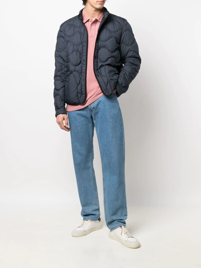 Shop Woolrich Sierra Contrast-trimmed Puffer Jacket In Blue