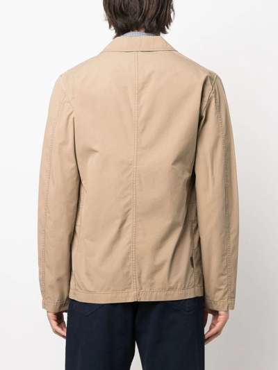 Woolrich Single-breasted Button Blazer In Brown