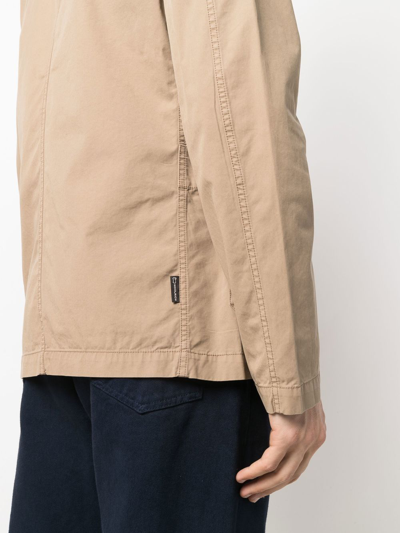 Woolrich Single-breasted Button Blazer In Brown