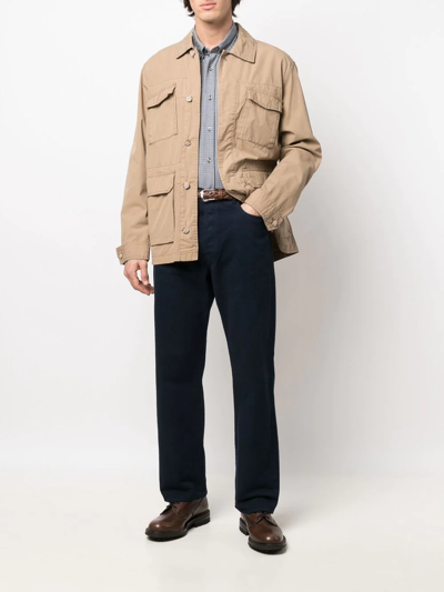 Shop Woolrich Crew Field Cotton Jacket In Brown