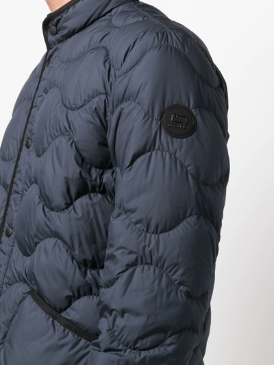 Shop Woolrich Sierra Contrast-trimmed Puffer Jacket In Blue