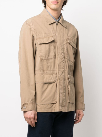 Shop Woolrich Crew Field Cotton Jacket In Brown